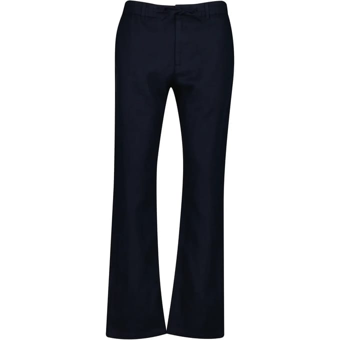 Gant Broek Solid Color Linnen Drawstring Avond Blauw / male