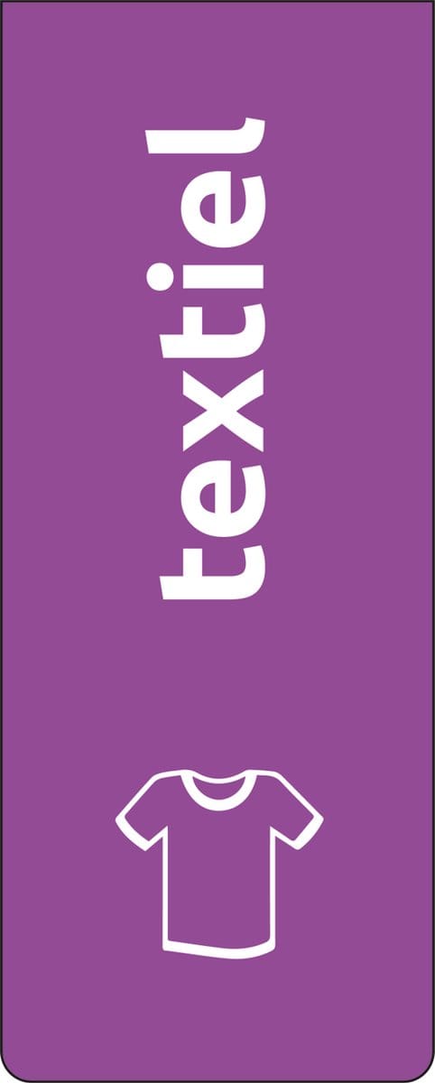 Textiel afval sticker - 160 x 65 mm