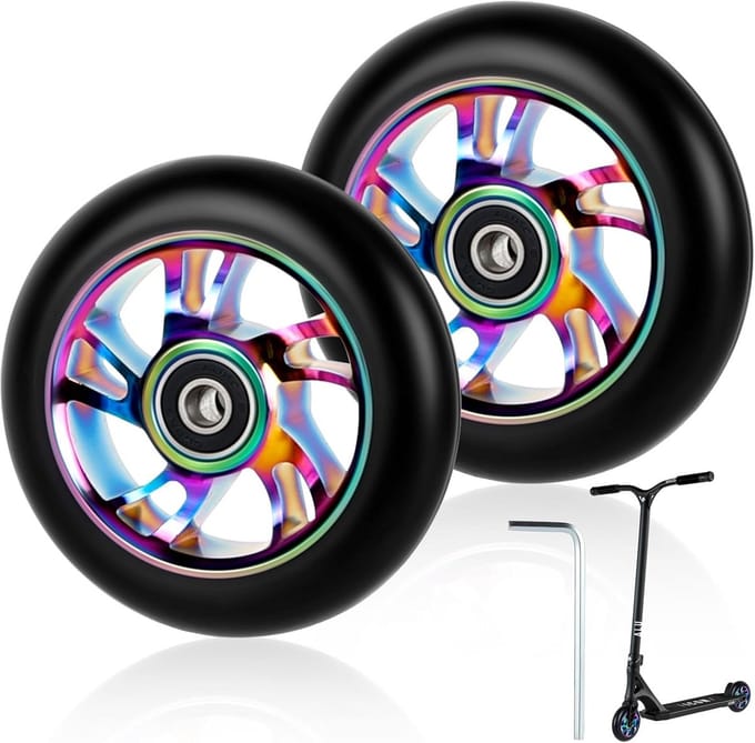 2 Stuks 100mm Stuntstep Wielen met ABEC-9 Lagers voor Tricksteps en Steppen