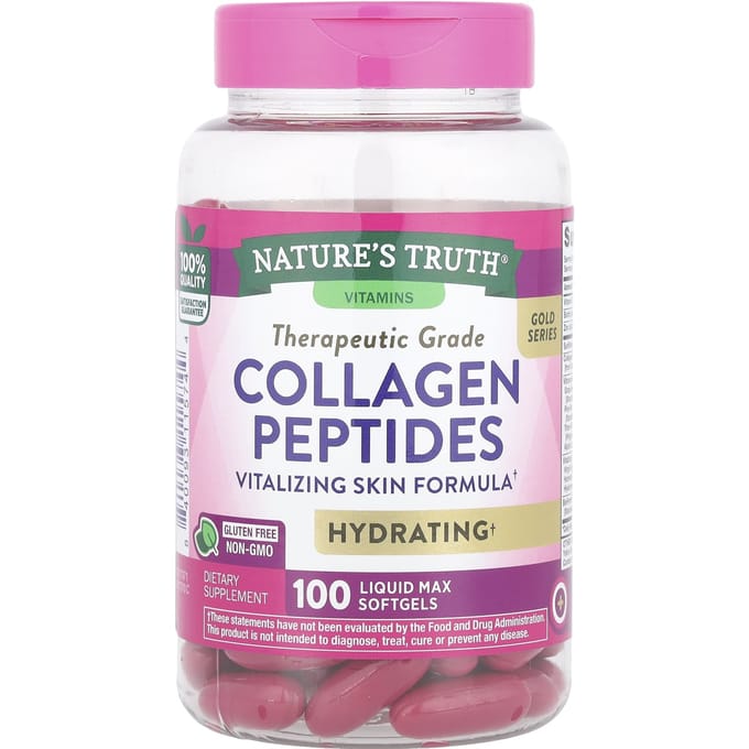 Nature's Truth, Collageen Peptiden, Vloeibare Max Softgels, 100 Tabletten