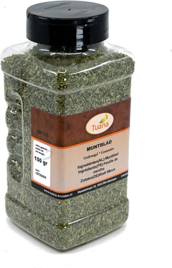 Tuana Kruiden - Munt- Mint Blad Gesneden - Strooibus 150 Gram - Tuanashop - GP-M-0011