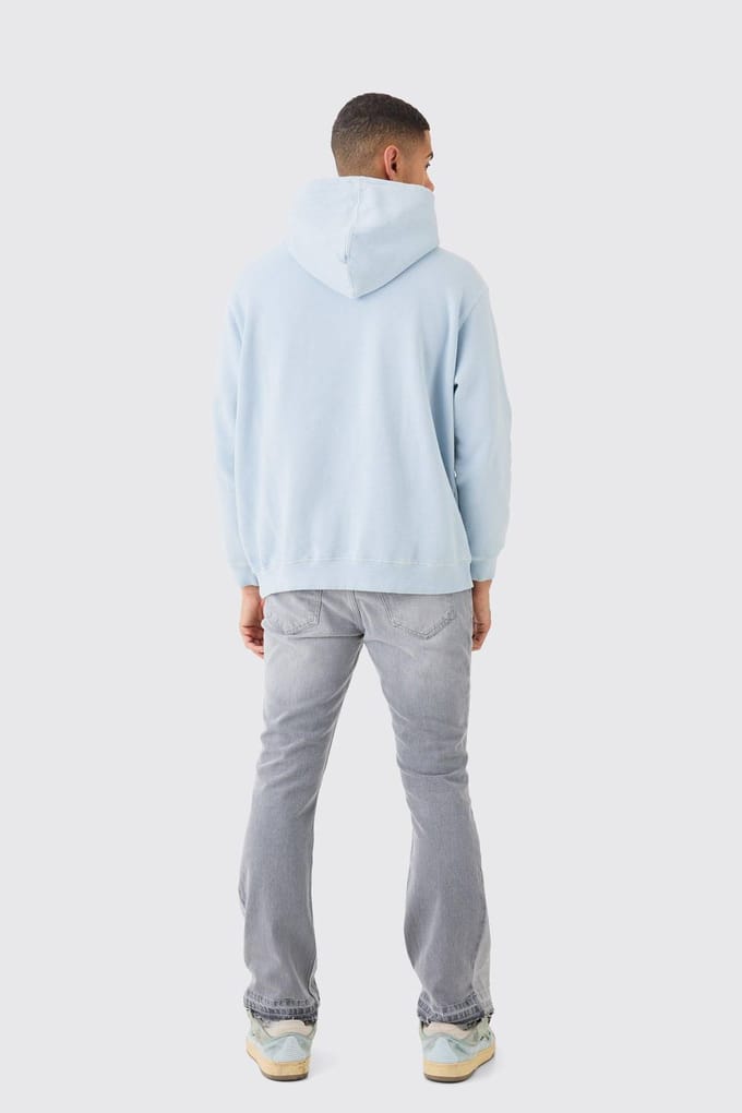 Slim Flare Distressed Jeans met Inzetpaneel | Light Grey | Size 28R