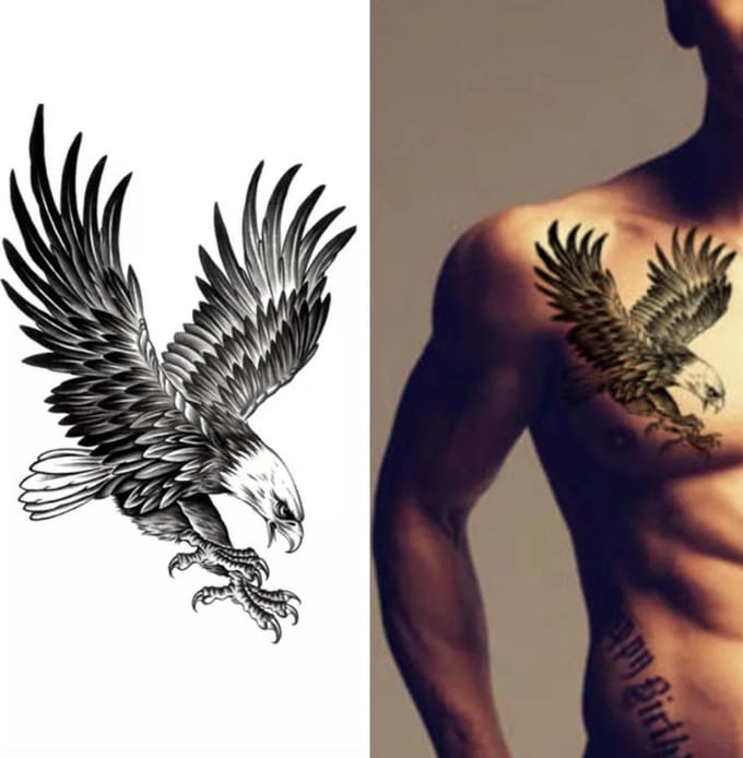 Hiden - Tattoo - Plaktattoo - Neptattoo - Carnaval - Mannen - Vrouwen - Arend