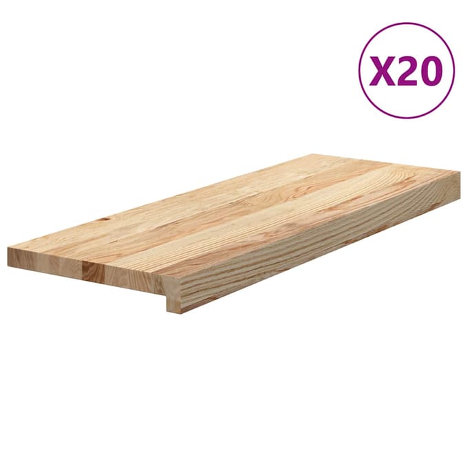 vidaXL - Traptreden - 20 - st - 70x30x2 - cm - onbehandeld - massief - eikenhout