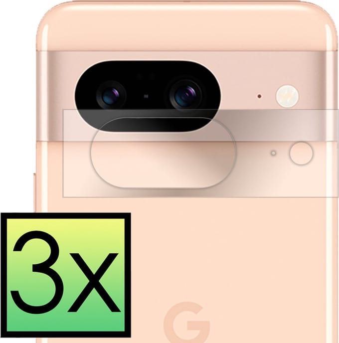 Camera Lens Protector - 3 Stuks - Geschikt voor Google Pixel 8 - Camera Screenprotector - Beschermglas - Gehard Glas - Tempered Glass - Screen Protector