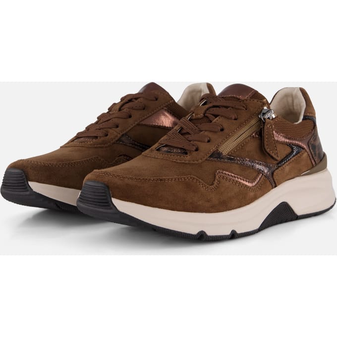 Gabor Rollingsoft Sneakers bruin Suede - Maat 5,5