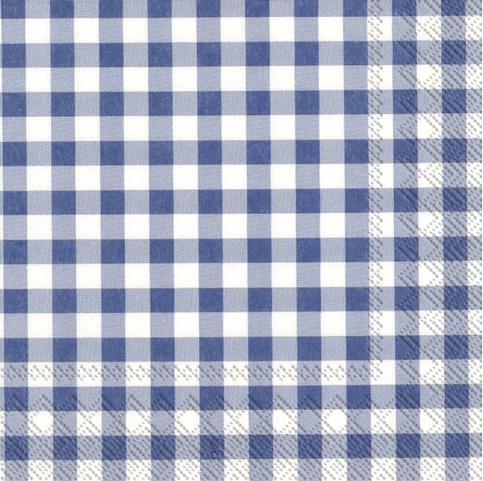 servetten, blauw/wit, 33x33cm, 1 laags, 200 stuks