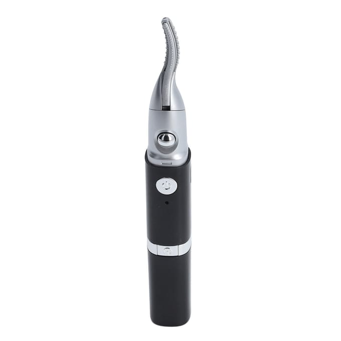Elektrische Verwarmde Wimperkruller Handheld 2 in 1 Langdurige Styling Wenkbrauwtrimmer Wimpermake-up zwart