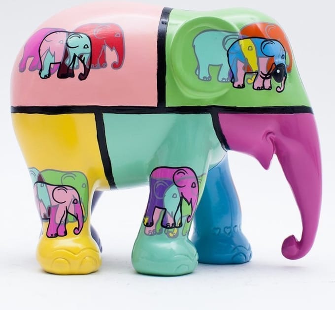 Pop Art 20cm Handgemaakt Olifantenstandbeeld