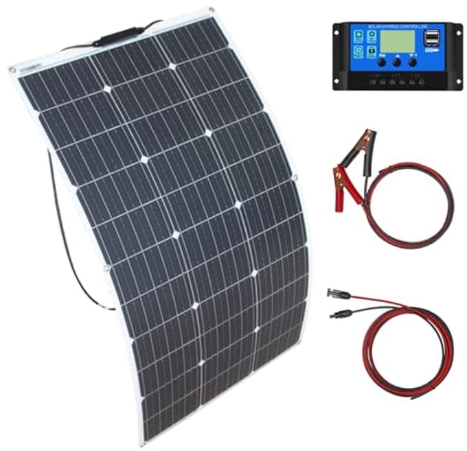 Flexible Solar Panel 100W System kit Monocrystalline Solar Panel Module 10A 12V/24V Solar Charge Controller