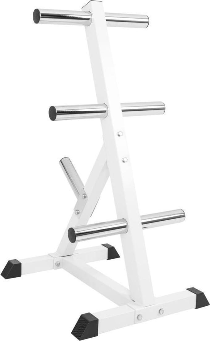 Gorilla Sports Schijvenstandaard Wit - Diameter 50/51 mm - Schuin - Halterrek