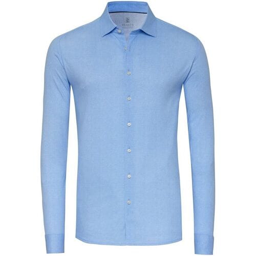 Desoto Overhemd Solid Color Oxford Look Blauw / male