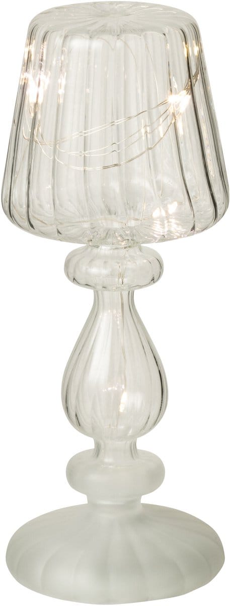 J-Line lamp Vorst - glas - transparant - LED lichtjes