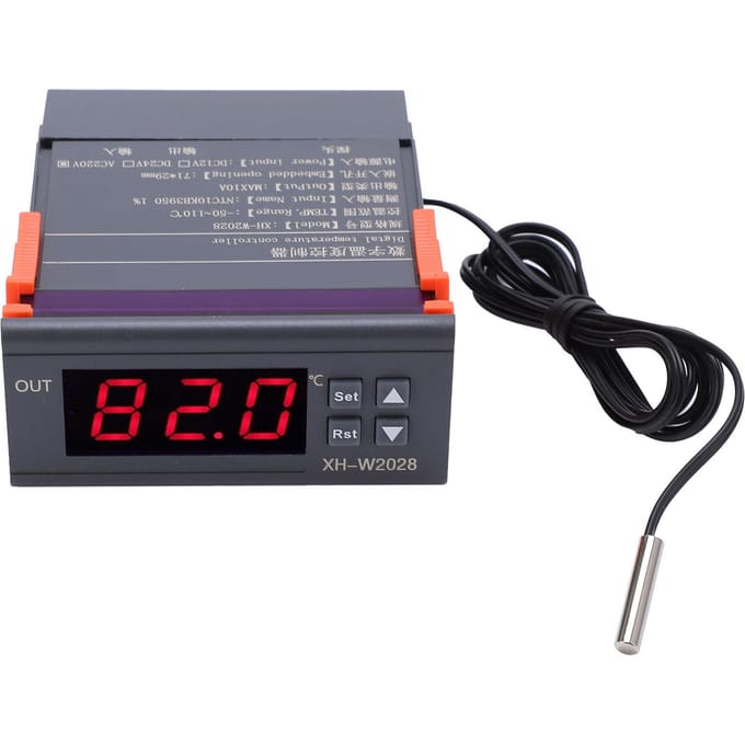 Régulateur de Température Numérique Précision 0,1 degré Celsius Thermostat Régulateur de Température pour Réfrigérateur AC220V gray