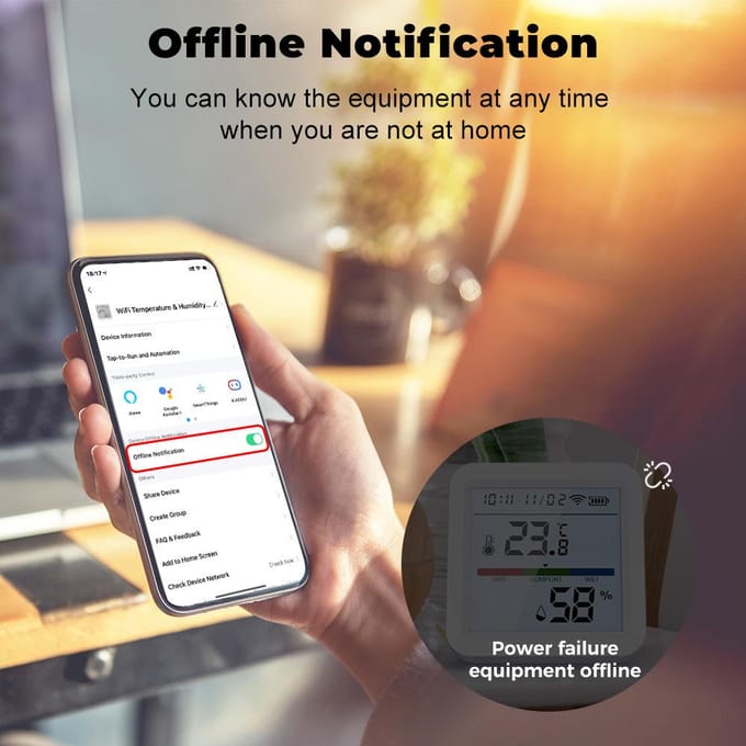 Tuya WiFi BT Dual-Mode temperatuur-vochtigheidstester LCD-achtergrondverlichting Display mobiele telefoon APP op afstand veelkleurig