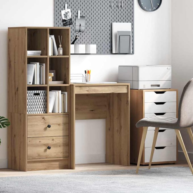 vidaXL - Bureau - Artisan - Eiken - 60 - x - 40 - x - 76 - cm