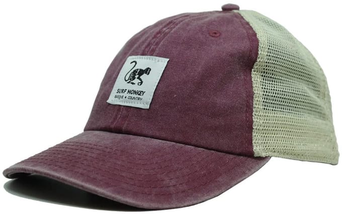 Surf Monkey - Trucker Cap - 5 Panel - One Size - Cotton - Granaat