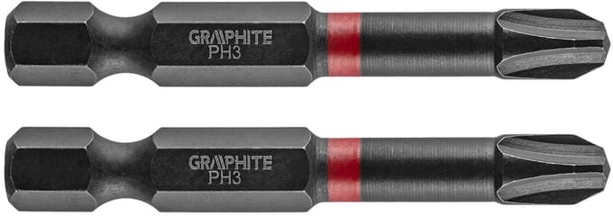 Graphite - PH3 Type Bithouder - 50 mm - Staal S2 - Impactbestendig - 2 Stuks