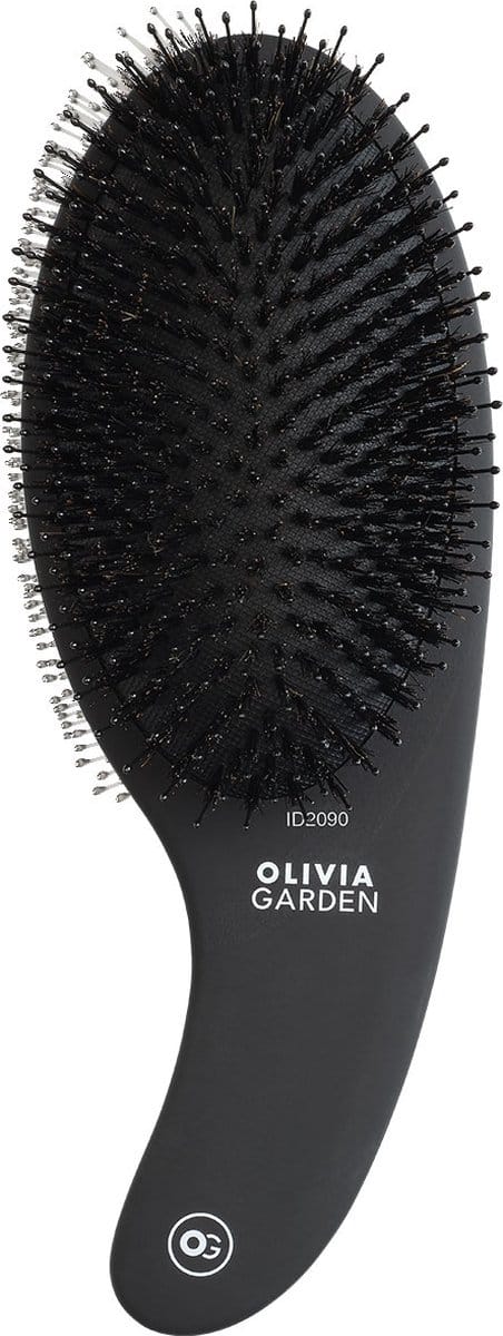 Olivia Garden Expert Care Curve Borstel Boar and Nylon Bristle Matt Black