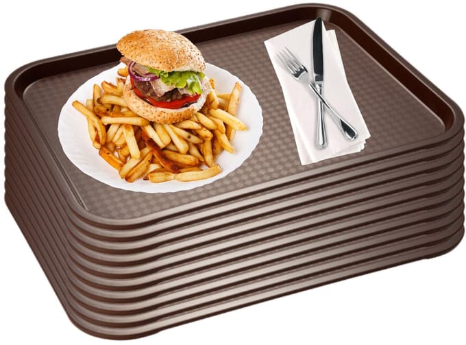 APS Fast Food Serveertablet - Breukbestendig - Vaatwasserbestendig - Bruin - 45x35.5cm - Set van 10