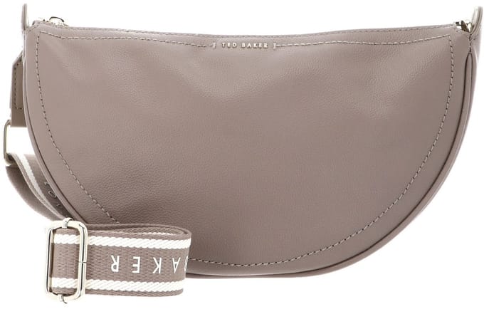 Ted Baker Leren schoudertas Lorreen Webbing Leather Half Moon Crossbody Bag Taupe