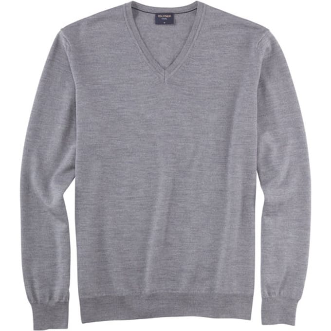 Olymp Trui Merino Grijs - Maat M - Heren - Pullovers