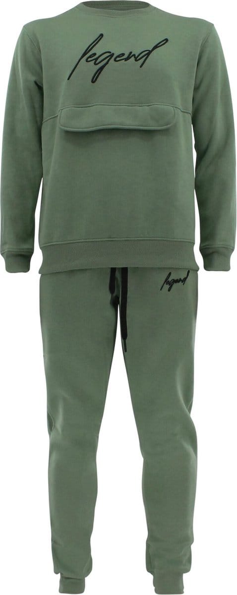 Joggingpak sweater Heren/Dames signature Milano Olive XXS
