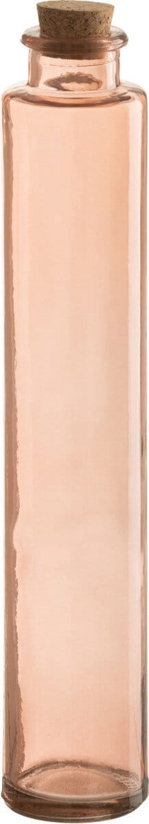 J-Line decoratie Fles Kurk - glas - lichtroze - 6 stuks