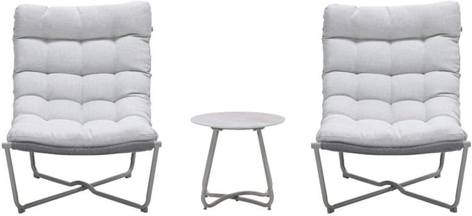Garden Impressions Danzig 3-delige loungestoelen set taupe