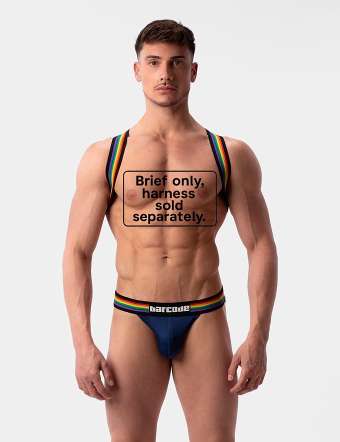 Barcode Berlin Half Brief Pride Navy - MAAT M - Heren Ondergoed - Slip voor Man - Mannen Brief