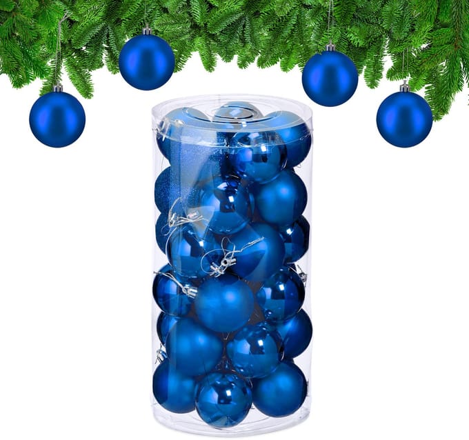 Kerstballen - set van 30 - plastic - Ø 6 cm - onbreekbaar - bauw