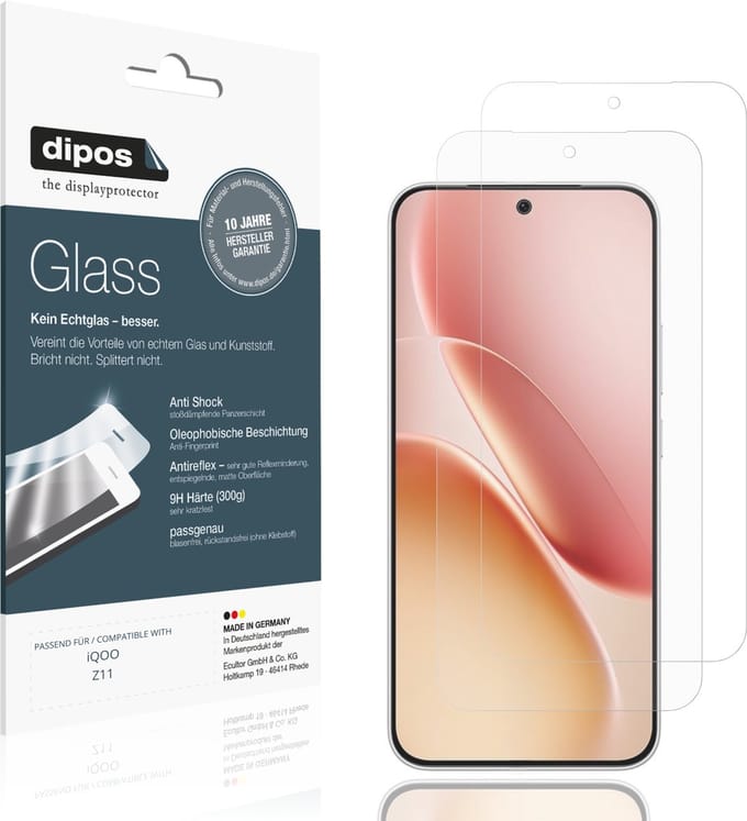 dipos – 2x Matte Pantserfolie geschikt voor iQOO Z11 | 9H Screenprotector