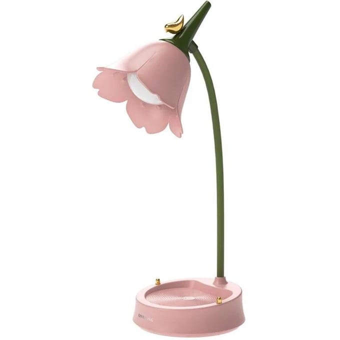 Lampe de bureau LED en forme de fleur, éclairage de chambre d'étudiant, lampe de lecture tactile, Protection des yeux, lampe multifonction, lampe de Table rose
