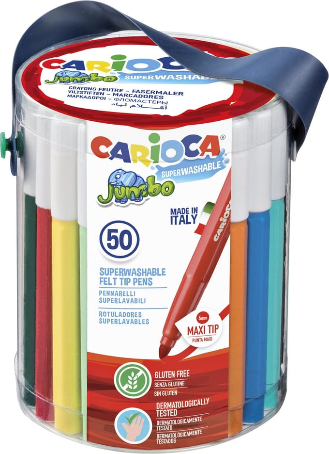 Viltstift carioca jumbo maxi assorti 50st | 12 stuks