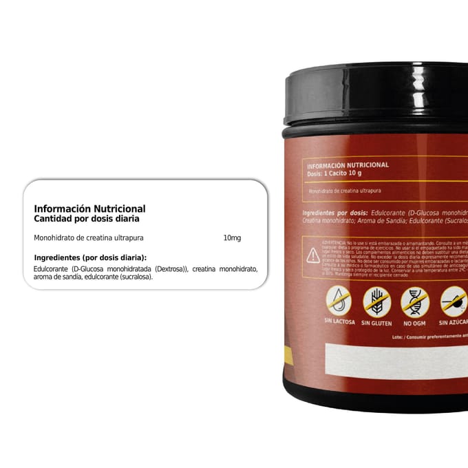Créatine microfiltrée avec vitamine B6 | 100 % pur | Meilleure résistance physique | Aide à la croissance musculaire | Saveur pastèque | 30 doses par flacon