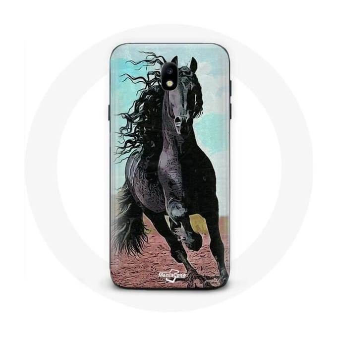 Coque pour samsung galaxy S4 Le Cheval Noir De La Race Frisonne