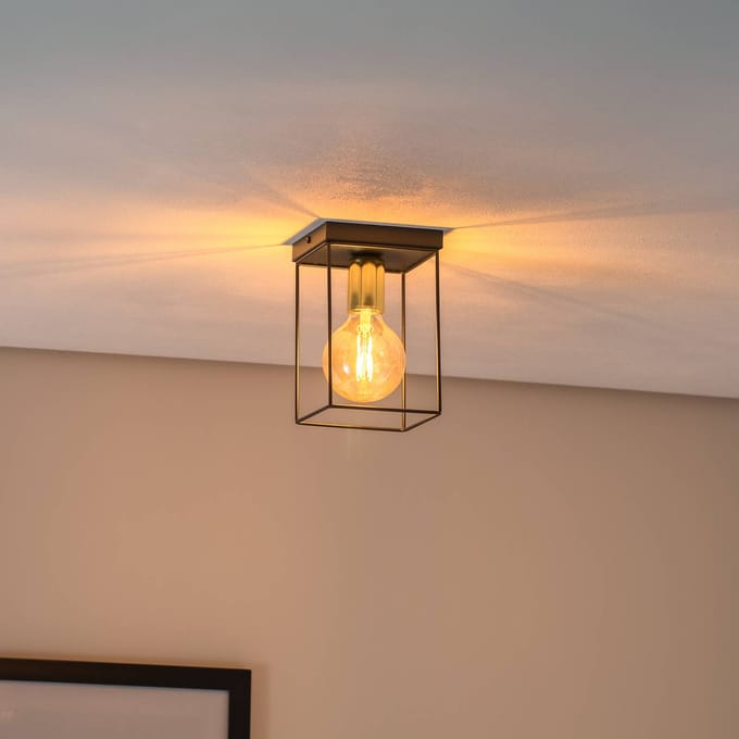 Luminex Plafondlamp Anna met metalen frame, 1-lamp