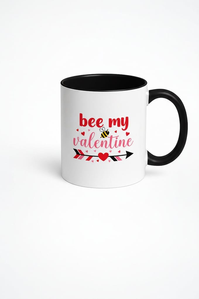 Valentijn Mok 'Bee My Valentine' met Bij & Harten | Liefdesbeker Cadeau