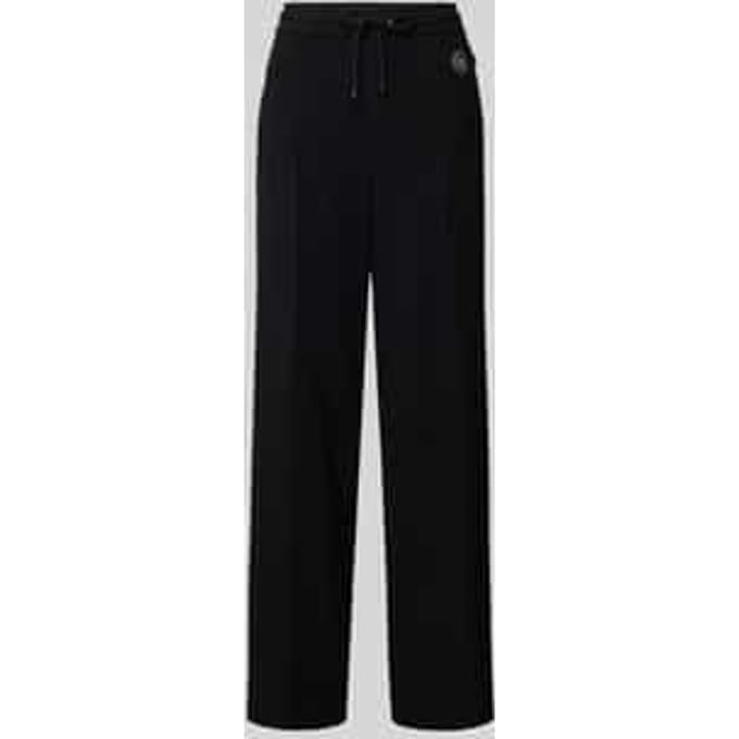 Straight leg stoffen broek met vaste persplooien, model 'Chiara'
