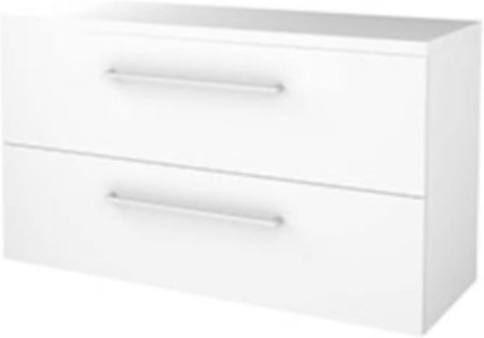 Basic-Line Start 46 Badkamermeubelset - 120 x 46 cm - Met Grepen - 2 Lades - Wastafelblad - Ice White