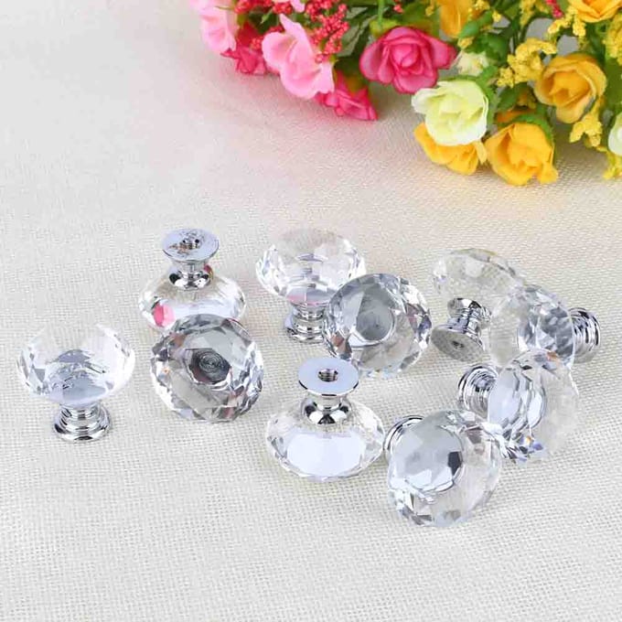 10 Stuks Kristalglas Kastknoppen Lade Commode Knoppen Kastgrepen Set van 10 Stuks