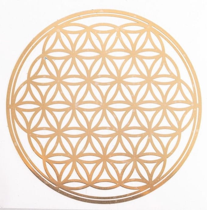Levensbloem metalen sticker 7 cm