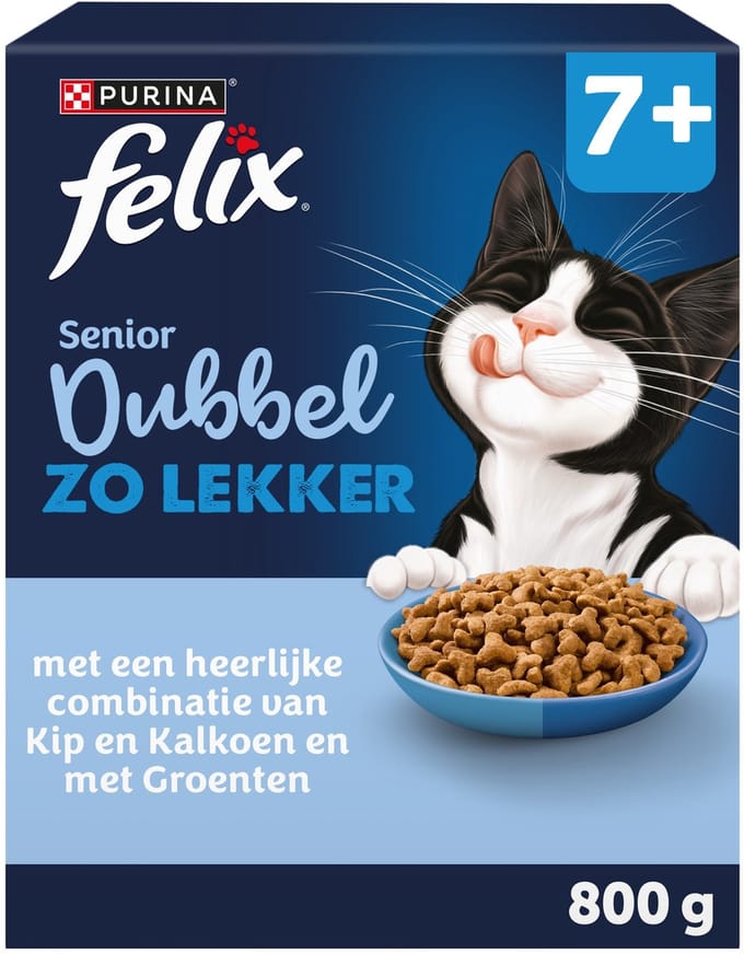 Felix Dubbel Zo Lekker Senior - Kip & Kalkoen - 5 x 800g