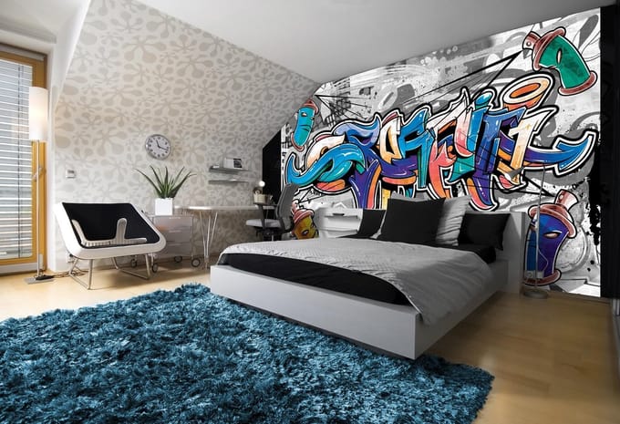 Poster | Blauw , Grijs | 104 x 70,5 cm