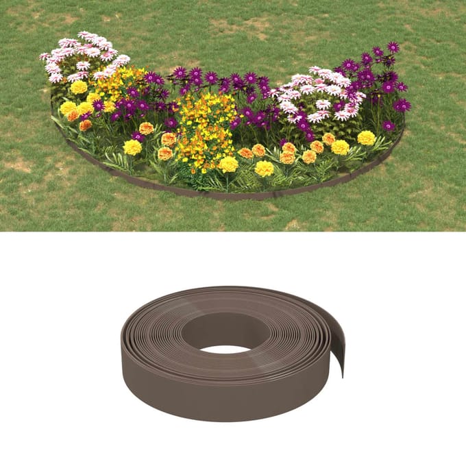 vidaXL - Tuinrand - 10 - m - 10 - cm - polyetheen - bruin