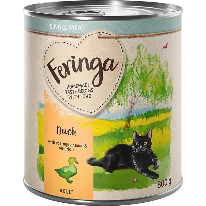 Feringa Single Meat Menu 12 x 800 g - Eend met Cottage cheese & Valeriaan