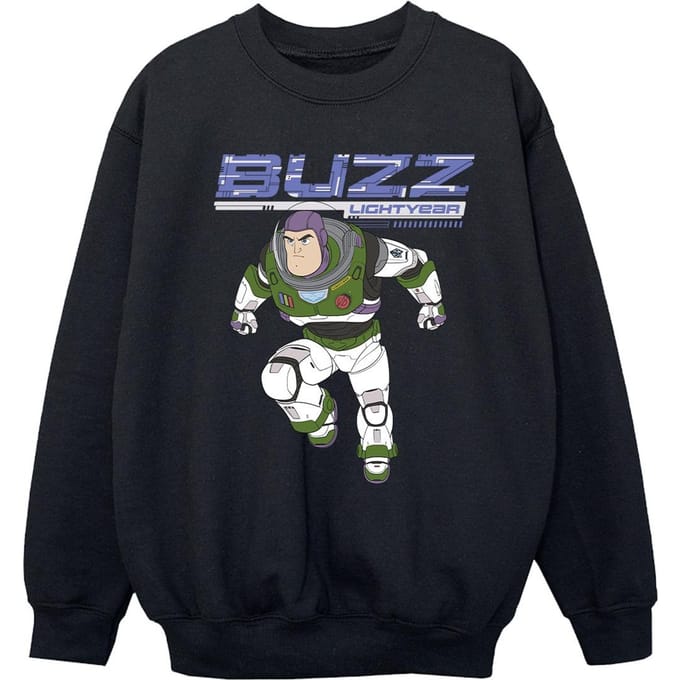 Disney Meisjes Lightyear Buzz Sprong naar Actie Sweatshirt (Zwart)