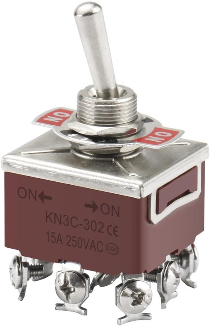 Allecto - Toggle switch - 3Pdt schakelaar - Duurzaam ontwerp - Bruin