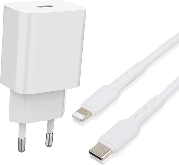 Snellader geschikt voor iPhone & iPad - Lightning - 20w - 2 Meter - Wit