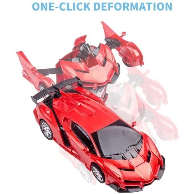 Voiture Télécommandée Robot - Transformers - 2 en 1 - Rouge - Mixte - 3 ans et plus